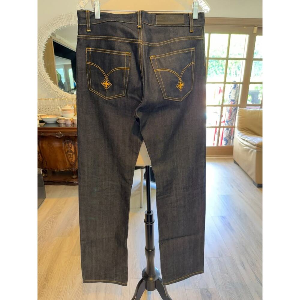 Louis Vuitton Men's Jeans Eu 40 33.5" Waist Authentic New Dark Indigo Italy View 2